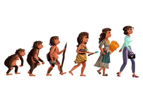Download Woman Evolution Vector Cartoon - Evolution Collection