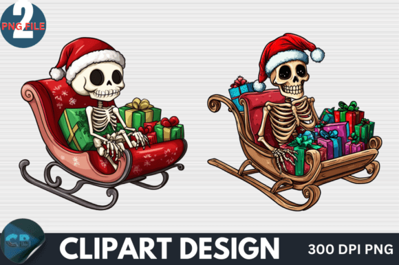 Download Funny Skeleton Santa Christmas Clipart P - Premium Resources