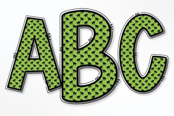 Download HALLOWEEN CATS DOODLE ALPHABET PNG SET - Halloween cats Collection