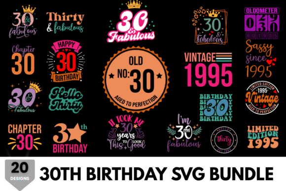 Download 30th Birthday Colorful SVG Design - Premium Resources