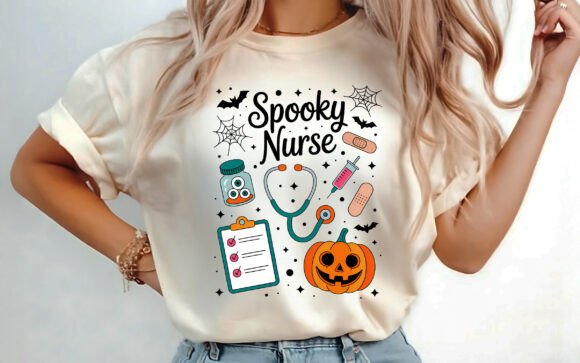 Download Spooky Nurse Halloween Shirt Design PNG - Halloween shirt design Collection