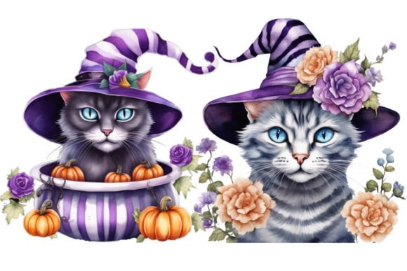 Download Spooky Halloween Cats Clipart - Halloween cats Collection