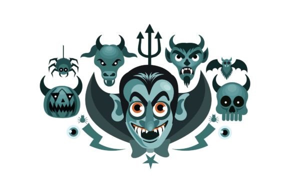 Download Set of Halloween Graphics Spooky Vector - Premium Resources