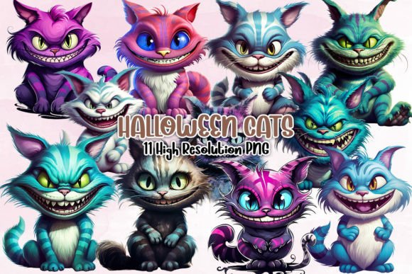 Download Halloween Cats Sublimation Clipart PNG - Halloween cats Collection