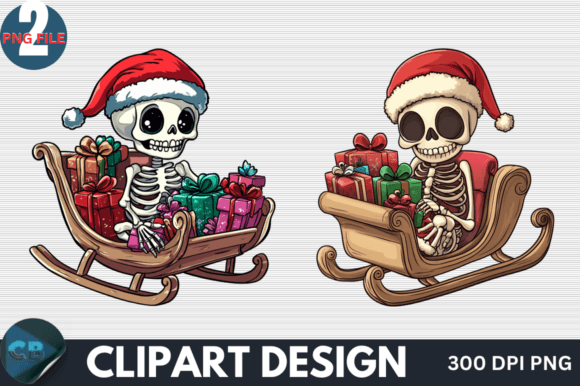 Download Funny Skeleton Santa Christmas Clipart - Premium Resources